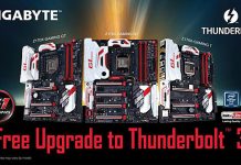 Gigabyte da soporte a Thunderbolt 3 en determinadas placas base