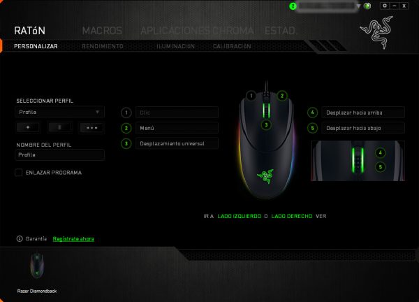 Razer Diamondback Synapse Personalizar