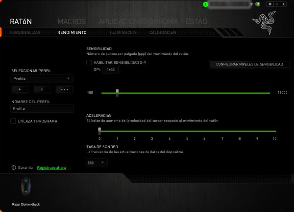 Razer Diamondback Synapse Rendimiento