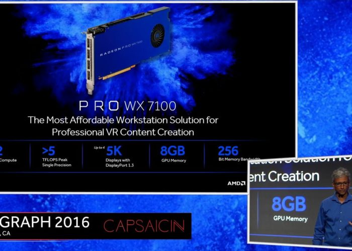 AMD Radeon Pro WX 7100 Presentación